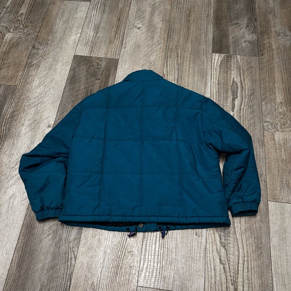 Vintage Woolrich teal pin striped puffer jacket ski coat parka 80s bomber - Picture 6 of 9